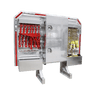 Headache Rack 68" x 80" Aluminum w/ Center Toolbox & Chain Hangers - Flatbed Equipment Inc